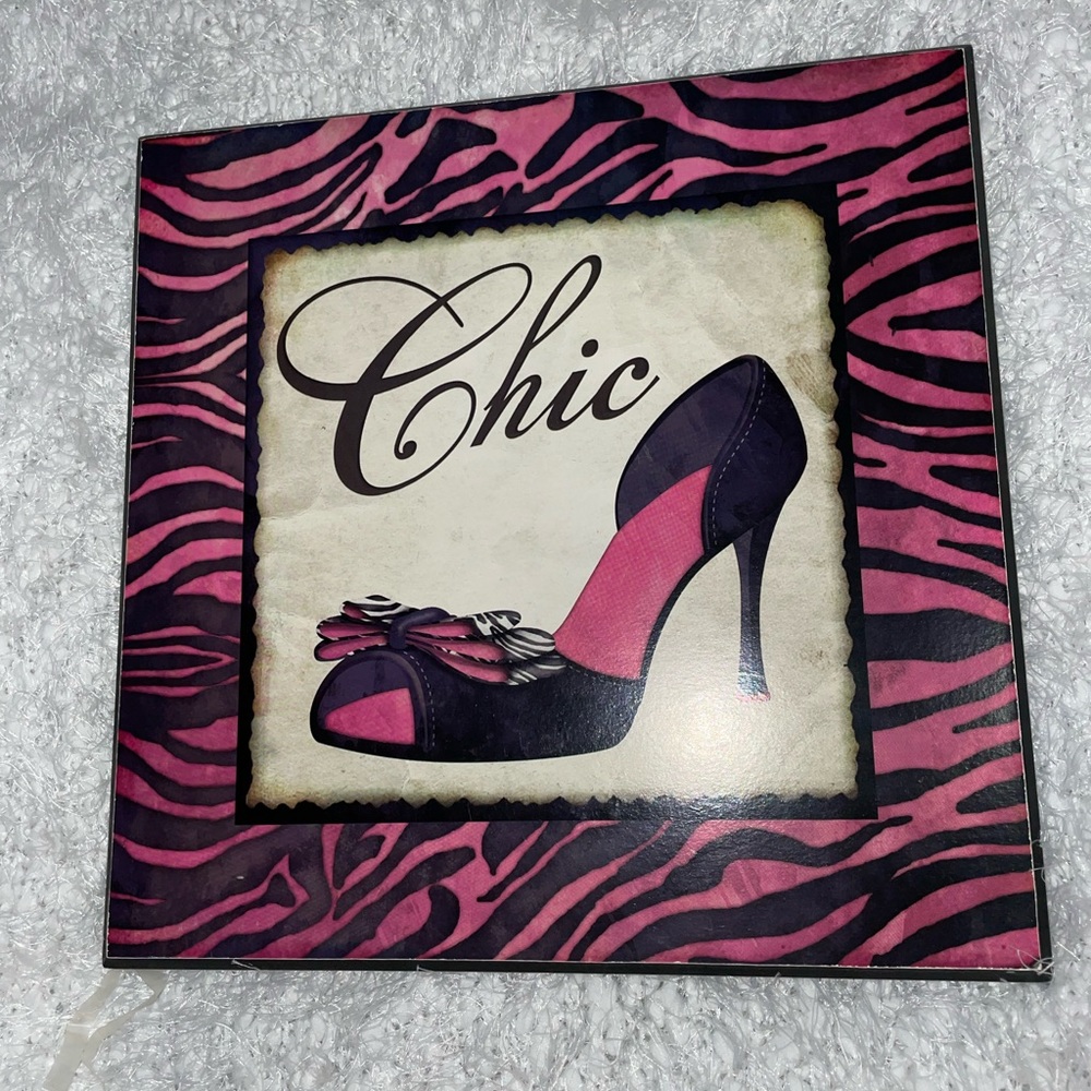Chic Pink & Zebra Wall Art